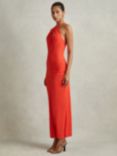 Reiss Kia Bodycon Halterneck Maxi Dress, Orange
