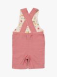 Little Green Radicals Baby Apple Stripe Dungarees, Red/Multi