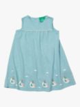 Little Green Radicals Baby Organic Cotton Bird Storytime Dress, Corn Silk Blue/Multi