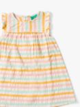 Little Green Radicals Baby Organic Seersucker Frill Dress, Multi