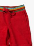 Little Green Radicals Baby Organic Cotton Jogger Shorts, Red Marl