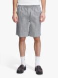 Casual Friday Phelix Linen Mix Striped Shorts, Navy/White