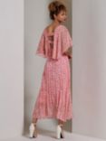 Jolie Moi Kyra Chiffon Midi Dress, Pink Abstract