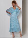 Jolie Moi Kyra Chiffon Midi Dress,  Blue Abstract