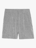 SISLEY Linen Blend High Waist Shorts, Grey