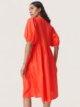 Soaked In Luxury Josie Knee Length Half Sleeve Dress, Hot Coral