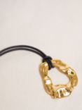 Jigsaw Molten Loop Leather Necklace, Gold