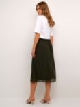 KAFFE Chiffon A-Line Midi Skirt, Forest Night