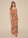 MOS MOSH Alohi Grace Leaf Print Maxi Dress, Dusty Olive/Multi