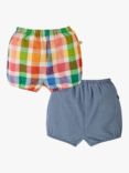 Frugi Baby Organic Cotton Little Beth Bloomers, Pack Of 2, Rainbow/Chambray