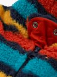 Frugi Baby Ted Fleece Snuggle Suit, Camper Rainbow Stripe