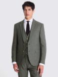 Moss Slim Fit Puppytooth Linen Suit Jacket, Green
