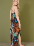Yumi Tropical Print Strappy Maxi Dress, Black/Multi