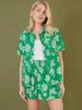 Mela London Floral Relaxed Fit Shirt, Green