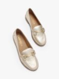 Carvela Snap Leather Slip On Loafers, Gold
