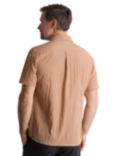 Rohan Isle Short Sleeve Seersucker Gingham Shirt, Sunset Orange