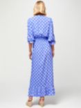 Aspiga Maeve Geometric Print Contrast Belt Maxi Dress, Blue/Multi