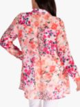 chesca Floral Chiffon Pleated Blouse, Pink/Multi