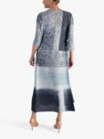 chesca Plissé Square Print Dress, Opal/Charcoal