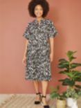Yumi Tiered Tunic Organic Cotton Dress, Black