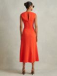 Reiss Petite Stacey Sleeveless Midi Dress, Orange
