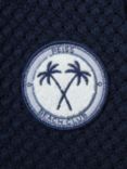 Reiss Kids' Sandy Cotton Knit Cuban Collar Short Sleeve Shirt, Navy
