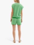 Chinti & Parker Summer Breton Stripe Shorts, Classic Green/Cream
