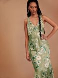 Rewritten Amelia Floral Print Maxi Dress, Green