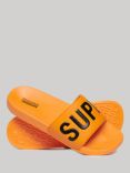 Superdry Vegan Core Logo Pool Sliders, Bright Marigold/Black