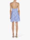 True Decadence Lexie Cutwork Lace Strappy Skater Mini Dress, Cornflower Blue