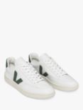 VEJA V-12 Leather Trainers, Extra White/Cyprus