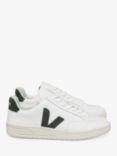VEJA V-12 Leather Trainers, Extra White/Cyprus