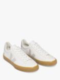 VEJA Campo Gum Sole Leather Trainers, White/Grey