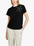 SISLEY Rhinestone Star T-Shirt, Black