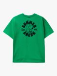 Benetton Kids' Snoopy Graphic T-Shirt, Intense Green/Multi
