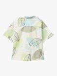 Benetton Kids' Leaf Print Short Sleeve Shirt, Cream/Multi