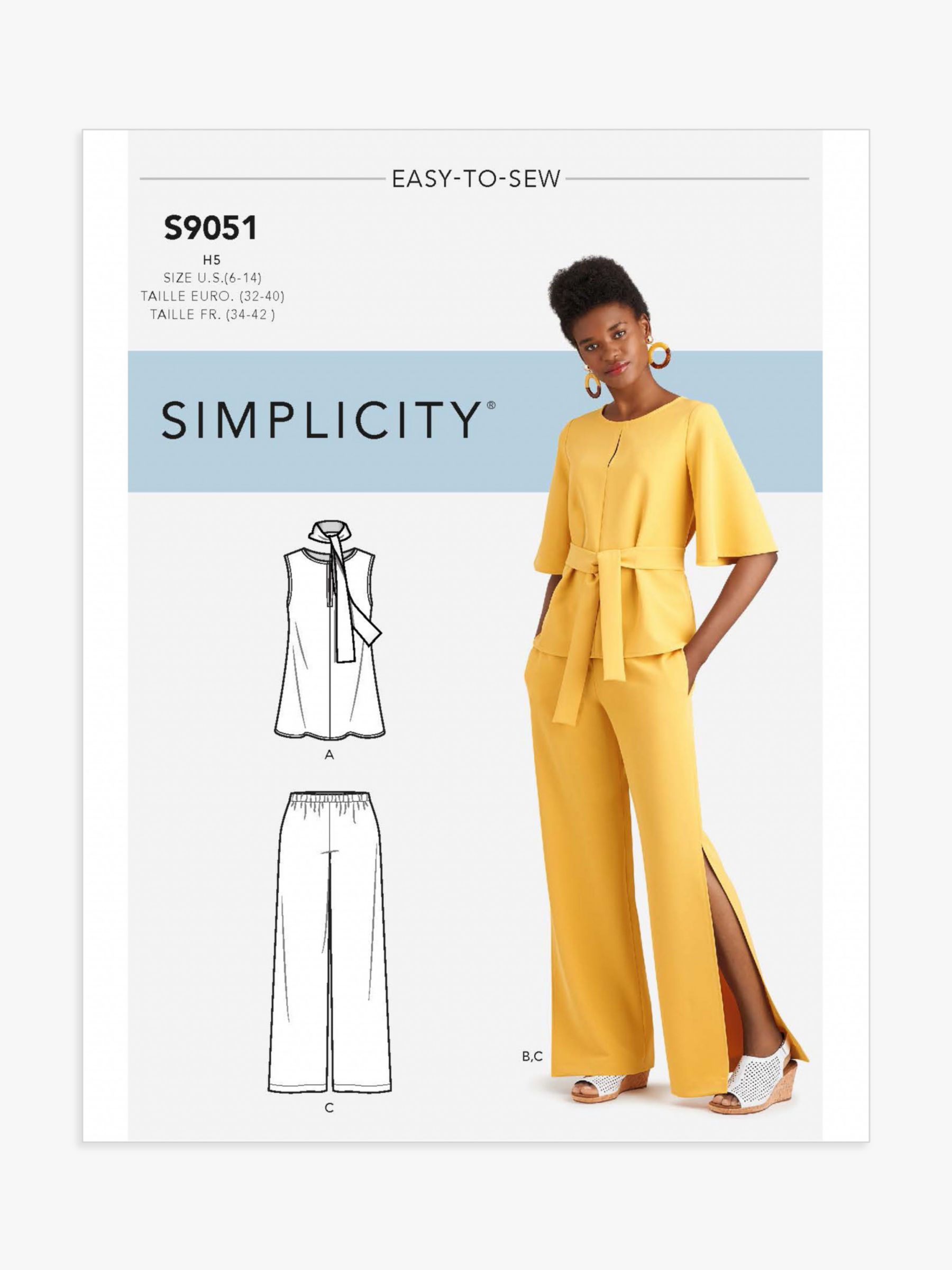 Simplicity Misses' Pants and Top Sewing Pattern, S9051R5