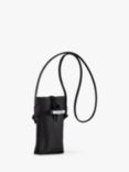 Longchamp Roseau Leather Phone Pouch Bag, Black