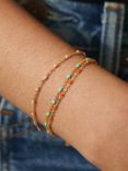 Daisy London Enamel Bead Chain Bracelet, Gold/Coral