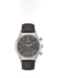 Bulova 96B356 Men's Chronograph Date Leather Strap Watch, Brown/Black