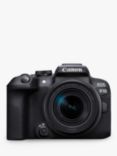 Canon EOS R10 Compact System Camera with RF-S 18-150mm Zoom Lens, 4K Ultra HD, 24.2MP, Wi-Fi, Bluetooth, OLED EVF, 3" Vari-Angle Touch Screen, Black
