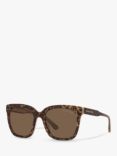 Michael Kors MK2163 Women's San Marino Square Sunglasses, Brown Leopard/Brown