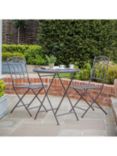 Gallery Direct Aventino Folding Metal Garden Bistro Table & Chairs Set, Brown