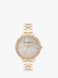 Olivia Burton OB16MOP33 Women's Treasure Crystal Bracelet Strap Watch, Gold/Mother of Pearl