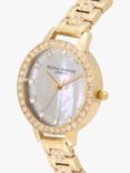 Olivia Burton OB16MOP33 Women's Treasure Crystal Bracelet Strap Watch, Gold/Mother of Pearl