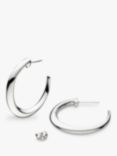 Kit Heath Bevel Cirque Grande Hoop Earrings, Silver