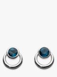 Kit Heath Bevel Cirque London Stud Earrings, Silver/Blue Topaz