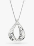 Kit Heath Blossom Flourish Loupe Pendant Necklace, Silver