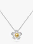 Kit Heath Blossom Wood Rose Pendant Necklace, Silver/Gold