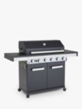 John Lewis Grillstream 6 Burner Hybrid Gas & Charcoal BBQ, Black/Silver